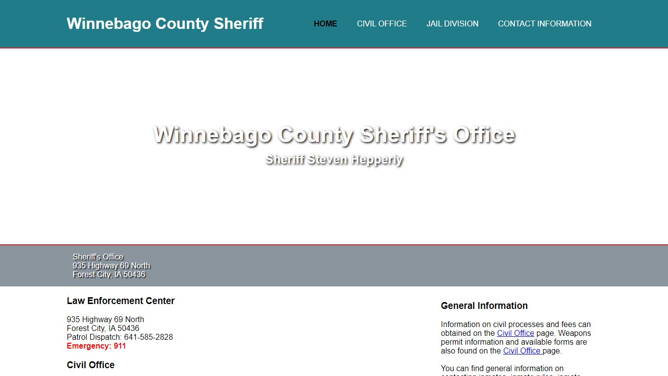 Winnebago County Sheriff's Office | Welcome